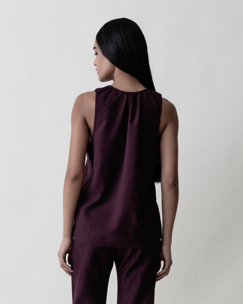 Gathered Tank Top - Aubergine