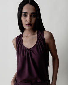 Gathered Tank Top - Aubergine