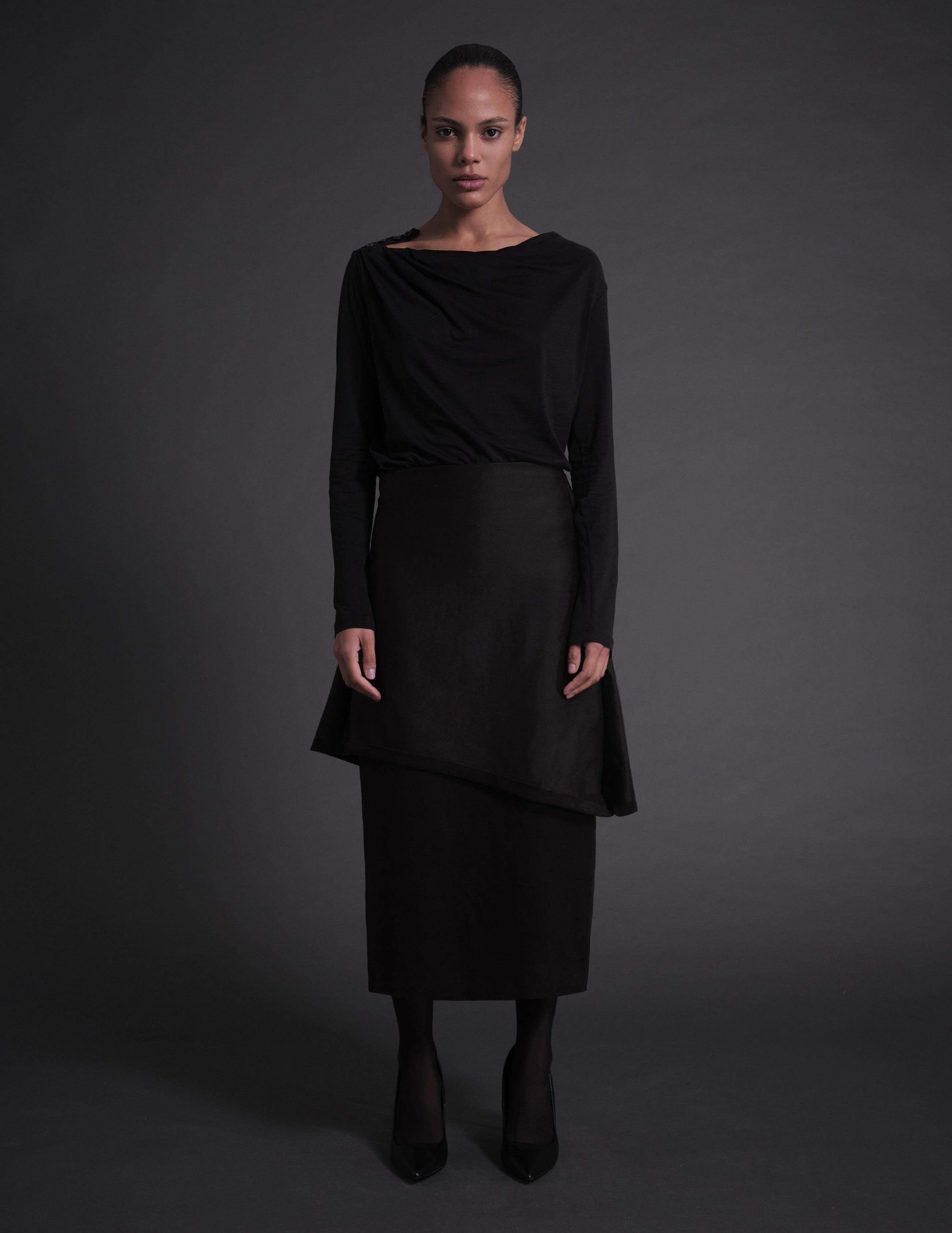 Peeled Dress Skirt Ash