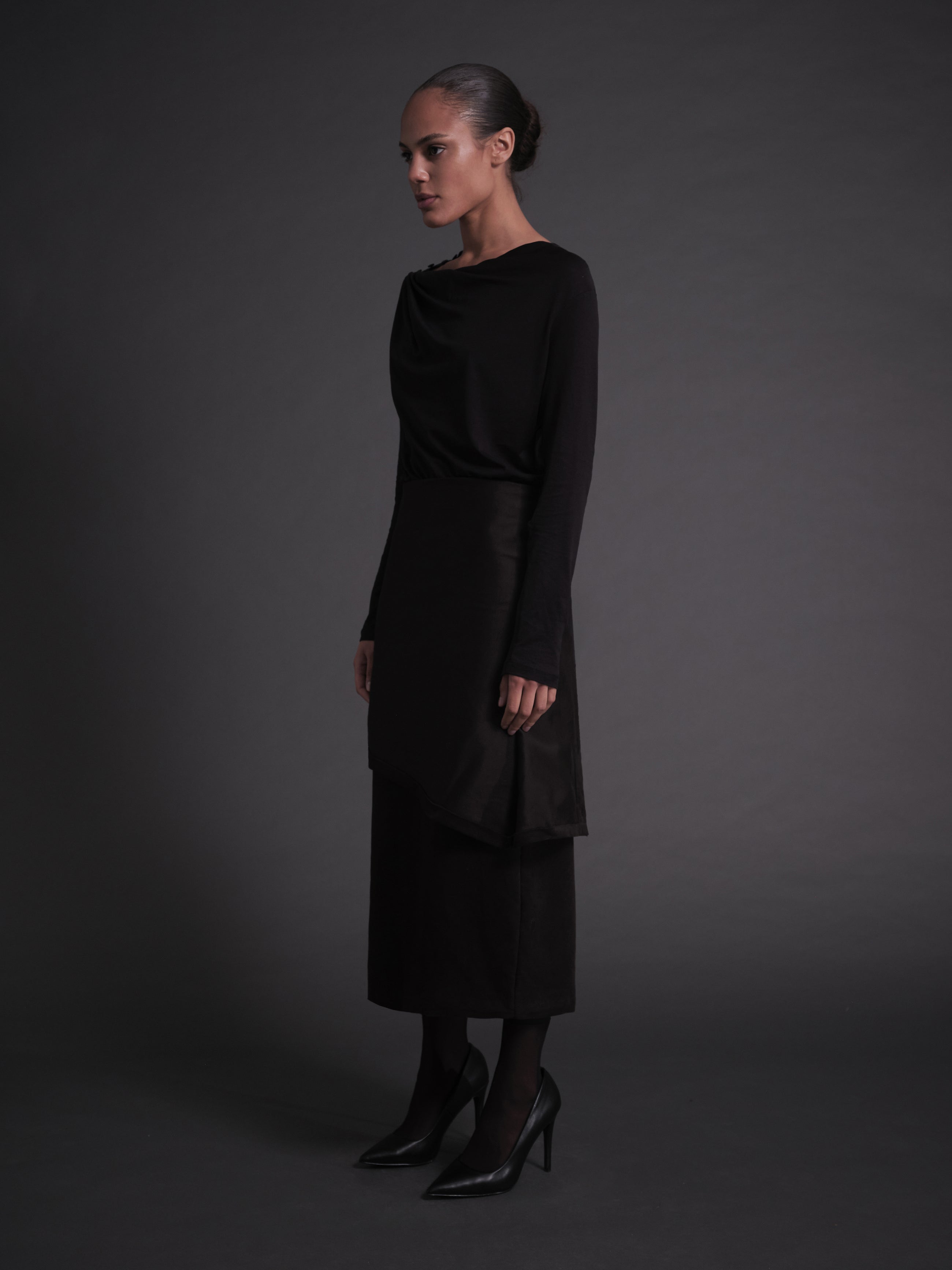 Peeled Dress Skirt Ash