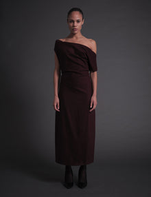 Peeled Dress Skirt Wine