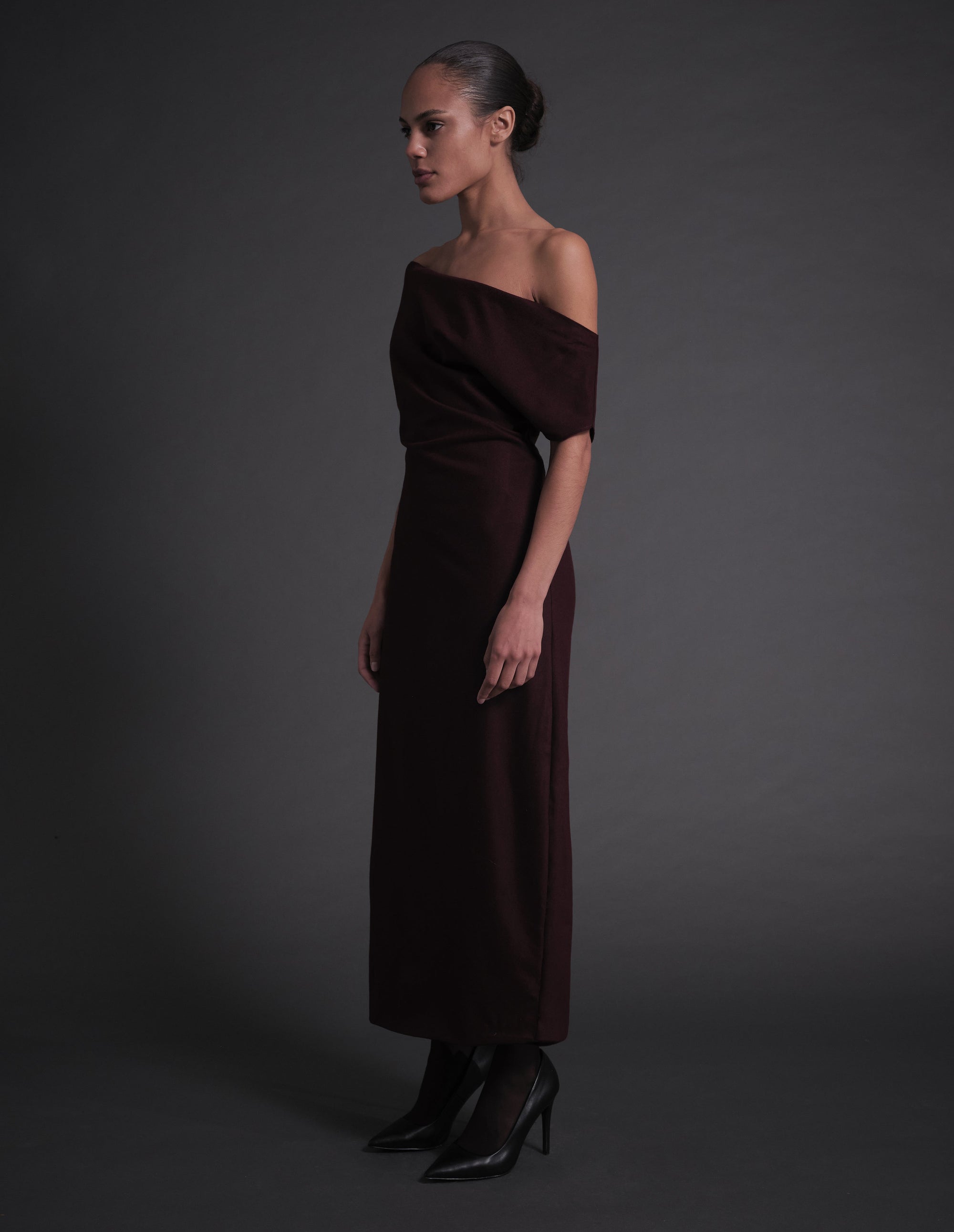 Peeled Dress Skirt Wine