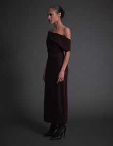 Peeled Dress Skirt Wine