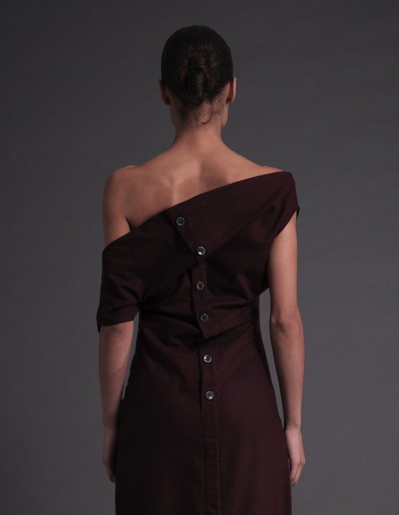 Peeled Dress Skirt Wine