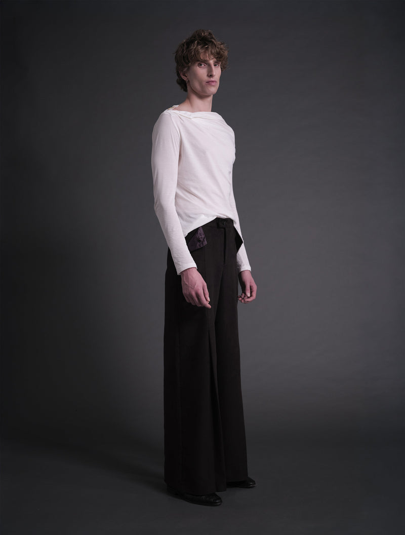 Pleated Wide Trouser Ash
