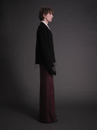 Pleated Wide Trouser Aubergine