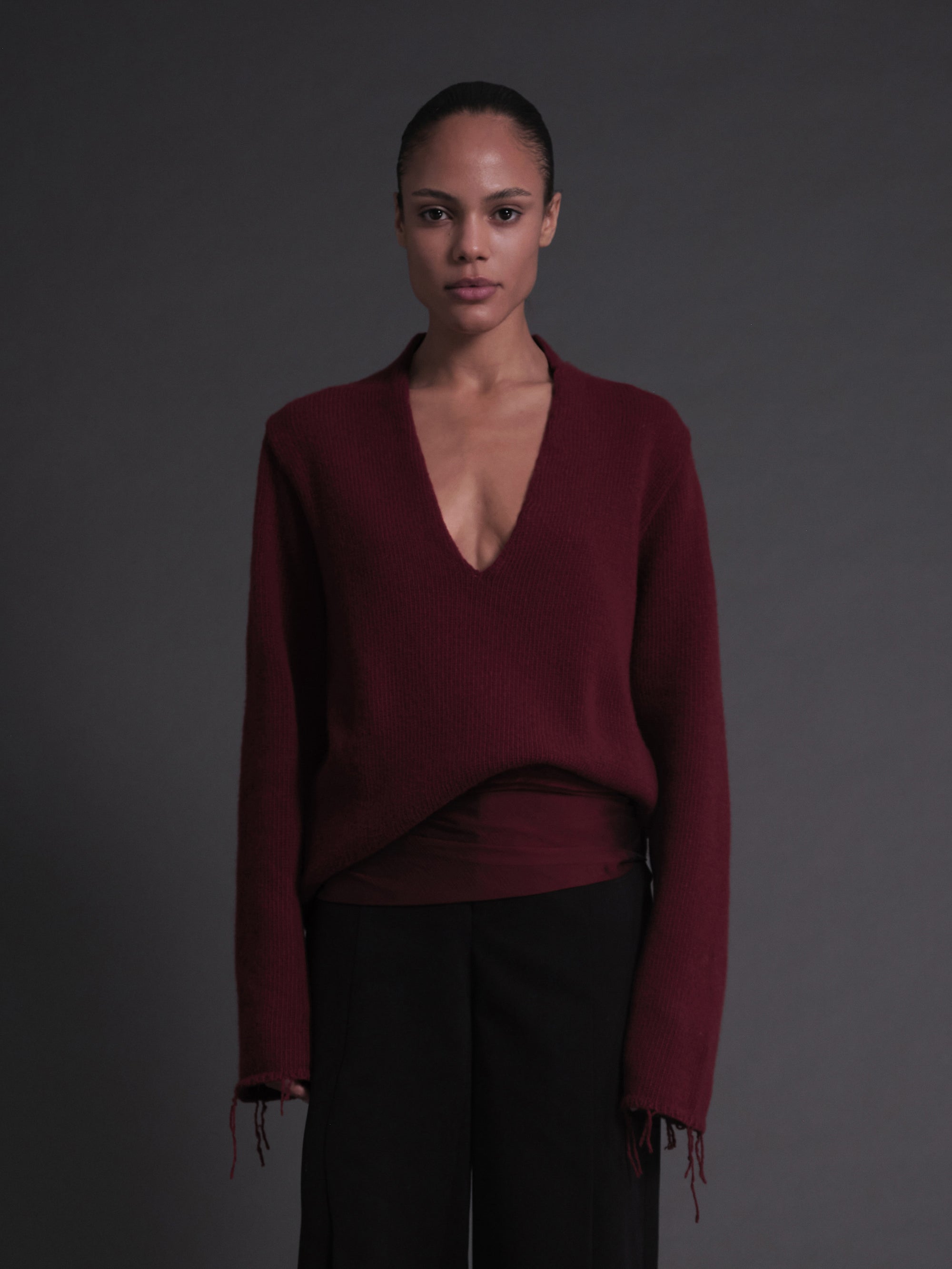 V-Neck Sweater Red